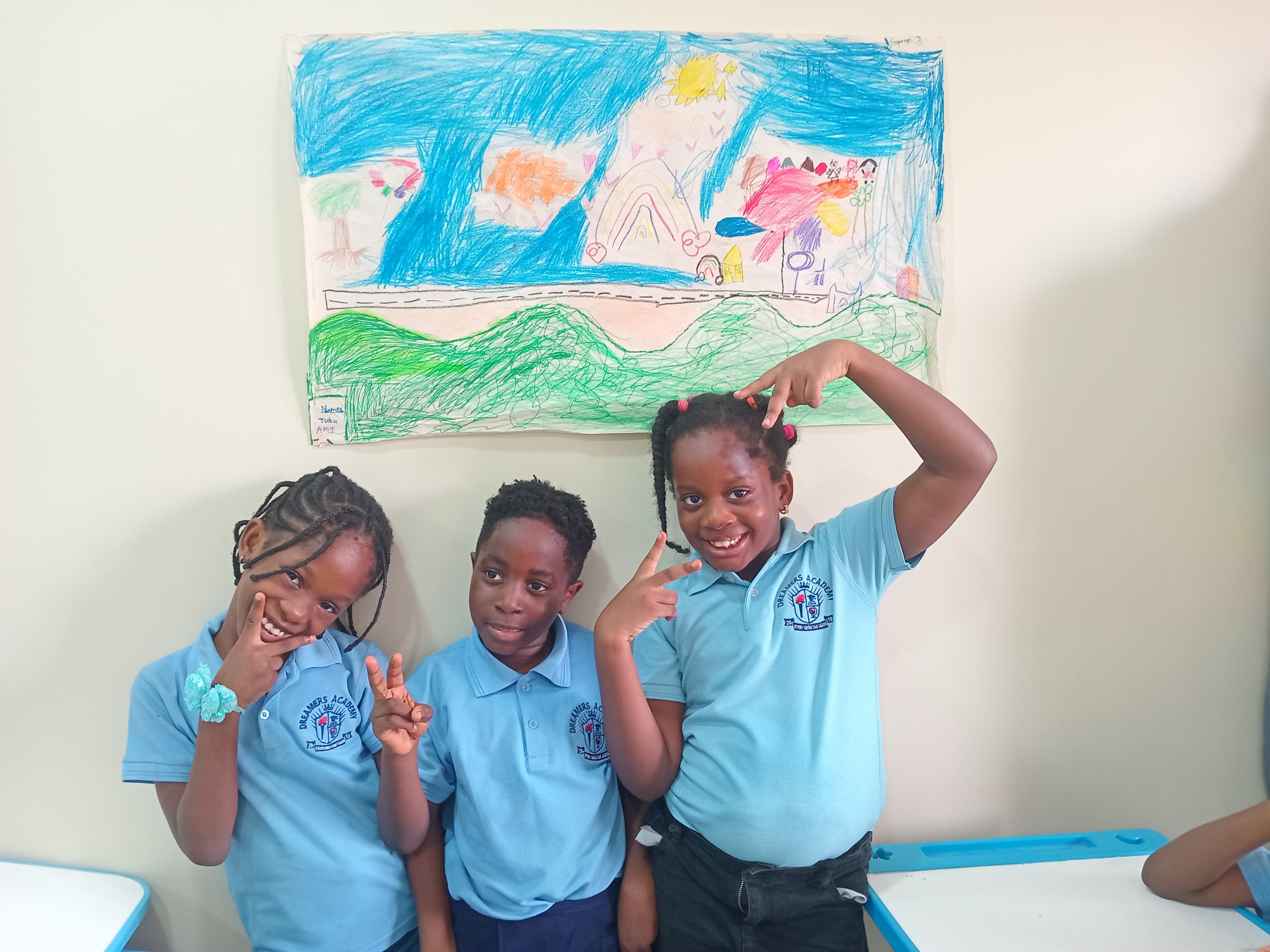 Confident young students presenting and leading a group activity